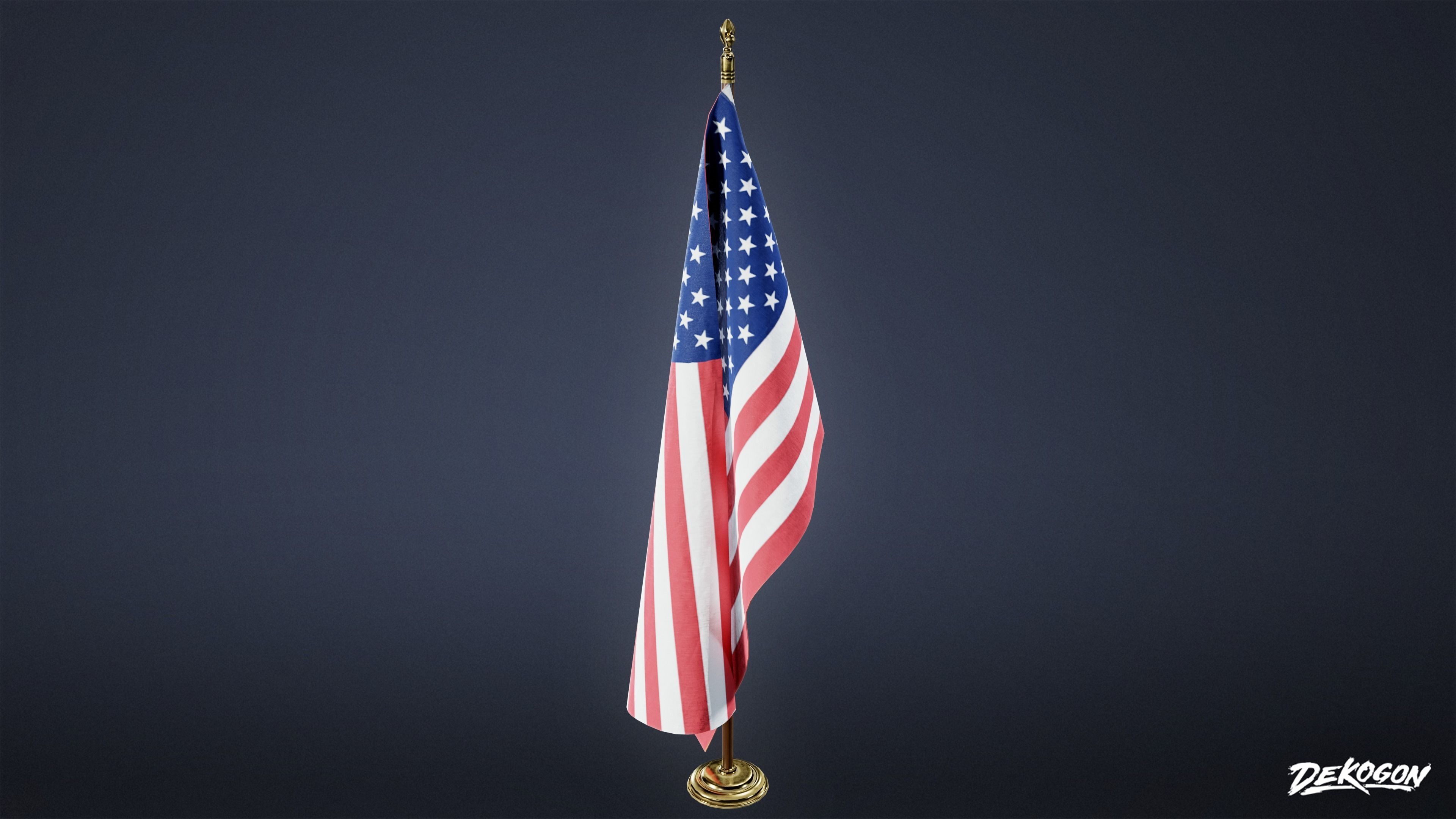 BANK HEIST - Flagpole 01 - LOW POLY Low-poly 3D model_1