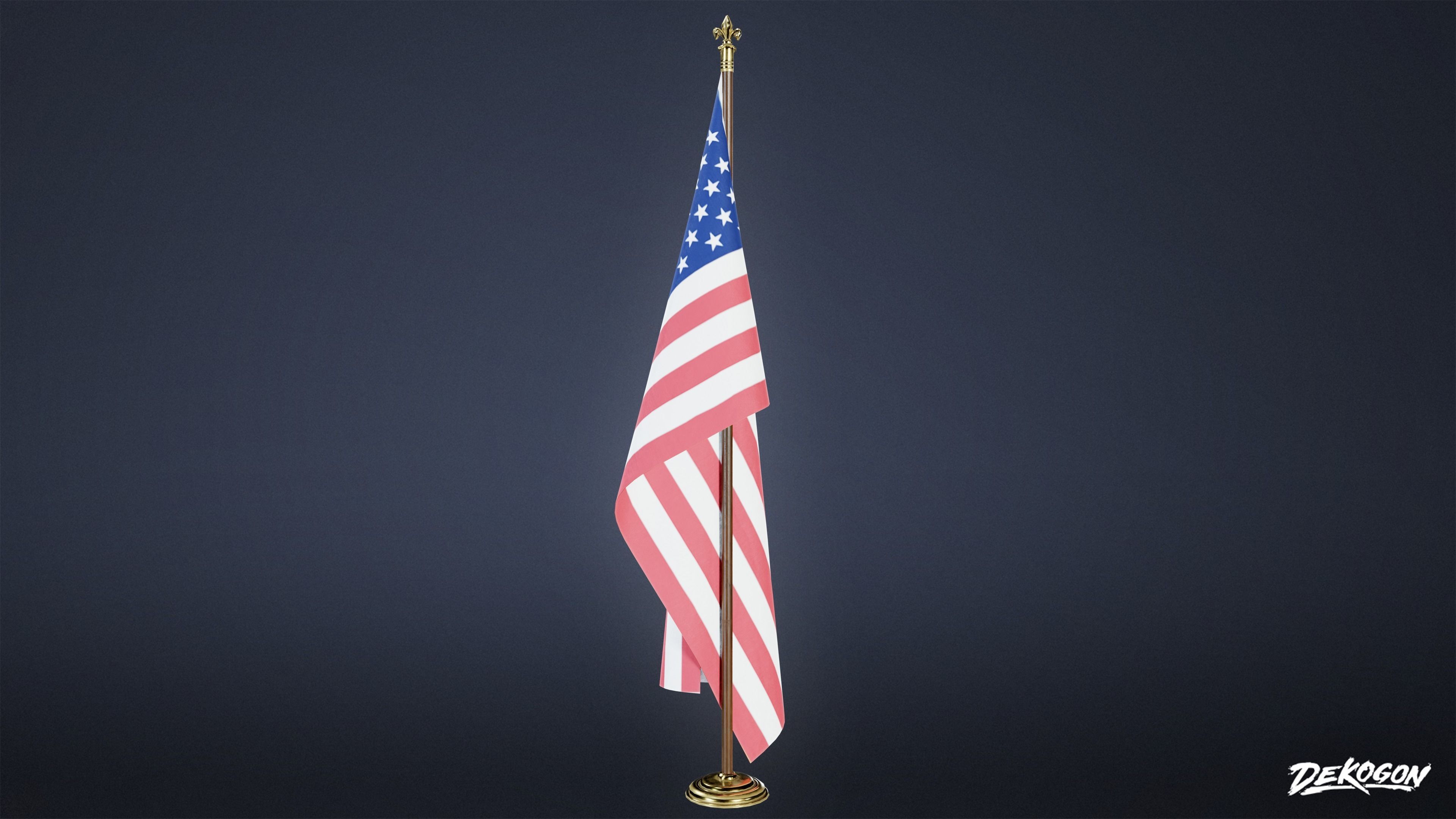 BANK HEIST - Flagpole 01 - LOW POLY Low-poly 3D model_5