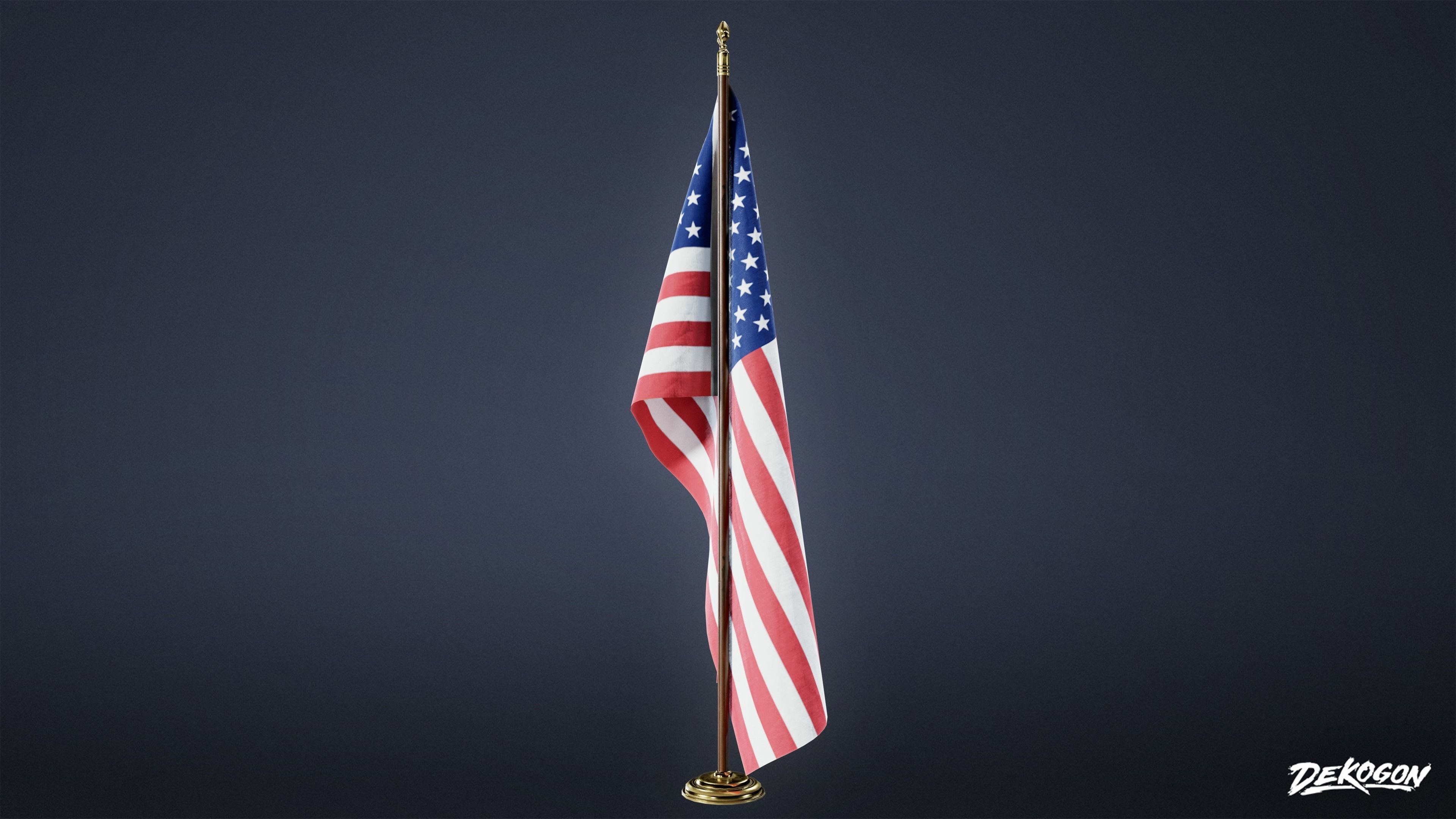 BANK HEIST - Flagpole 01 - LOW POLY Low-poly 3D model_4