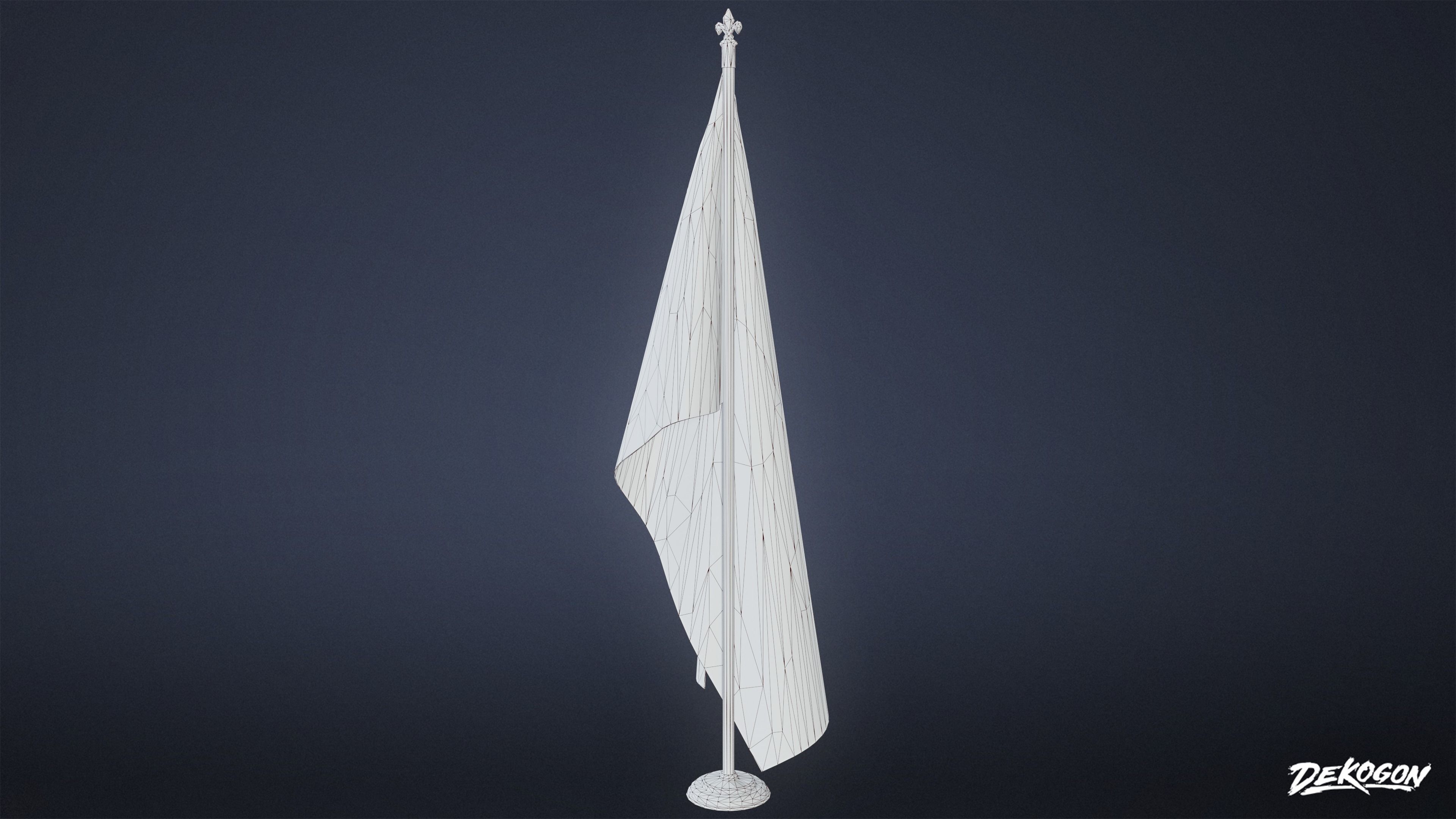 BANK HEIST - Flagpole 01 - LOW POLY Low-poly 3D model_9