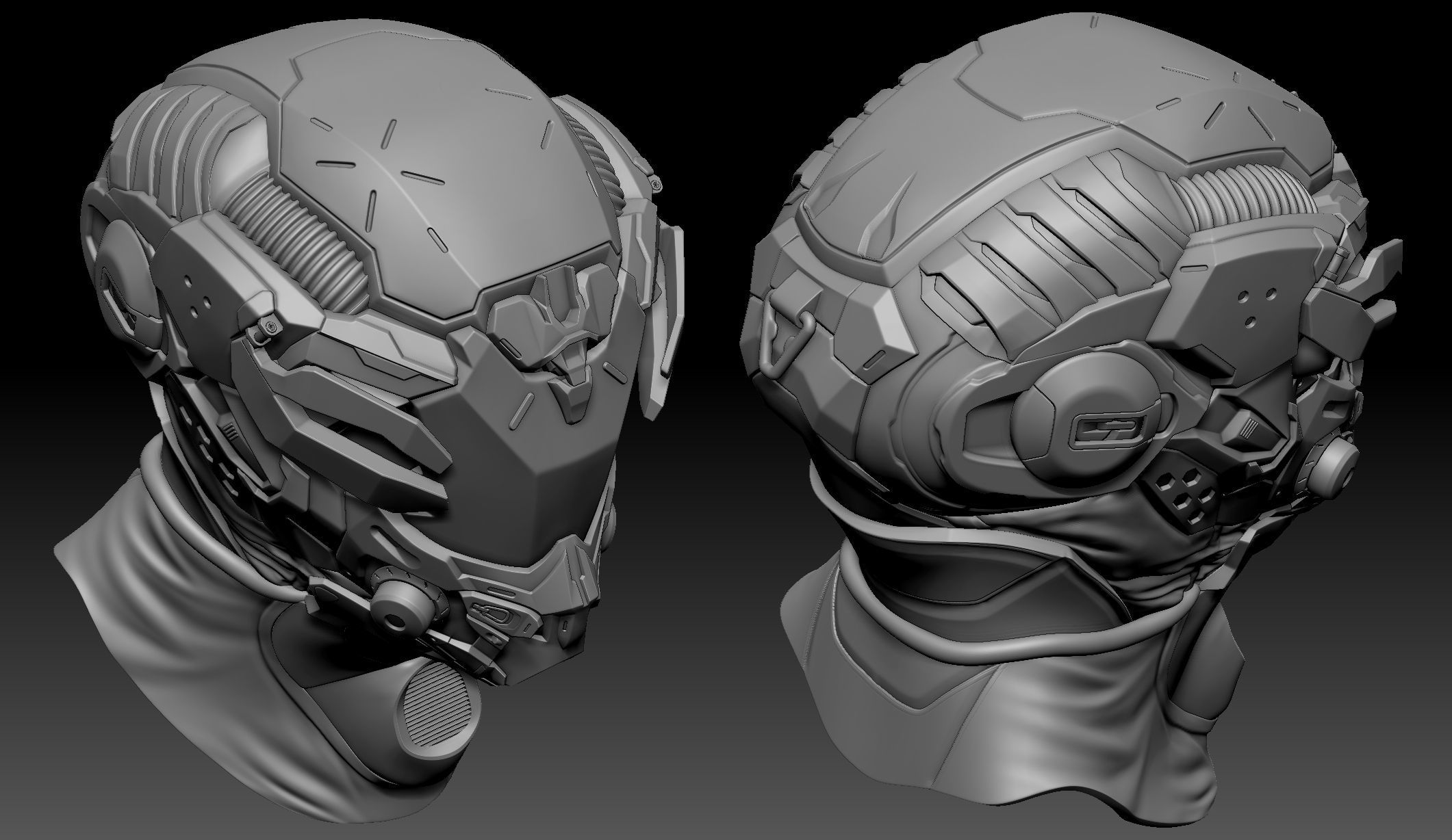 Sci-Fi Helmet 01 3D model_3