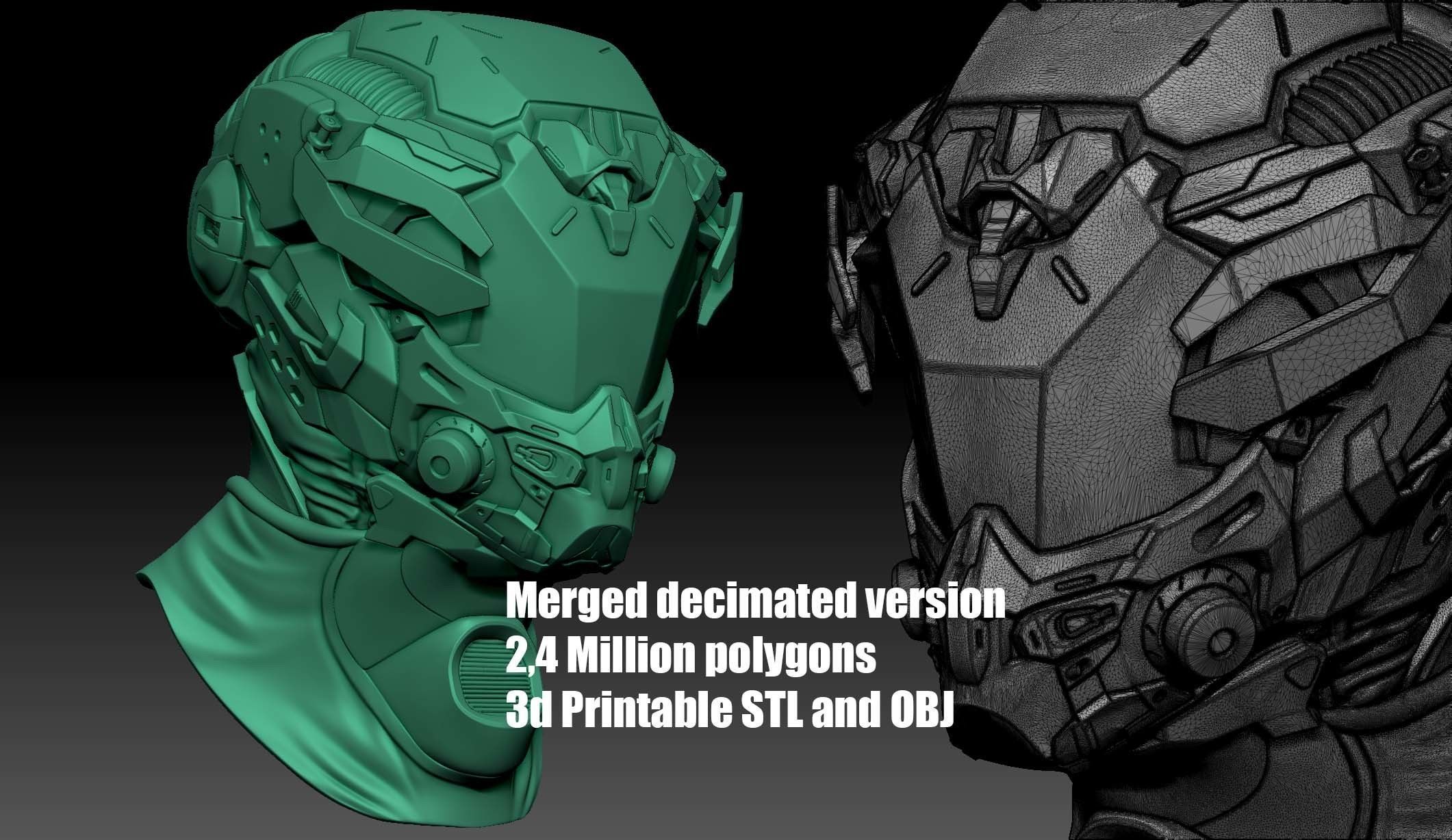 Sci-Fi Helmet 01 3D model_9