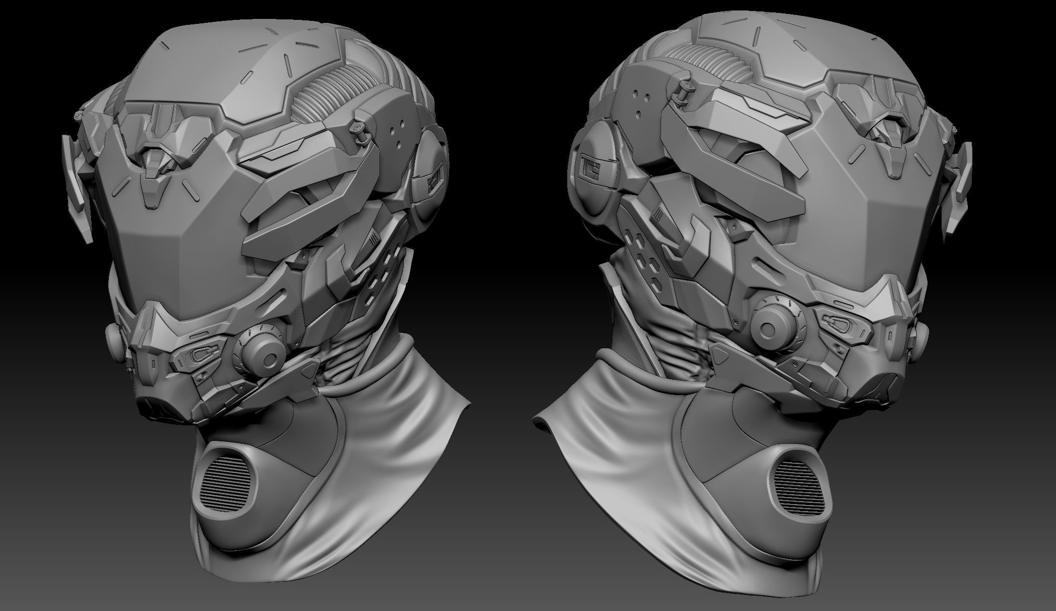 Sci-Fi Helmet 01 3D model_6