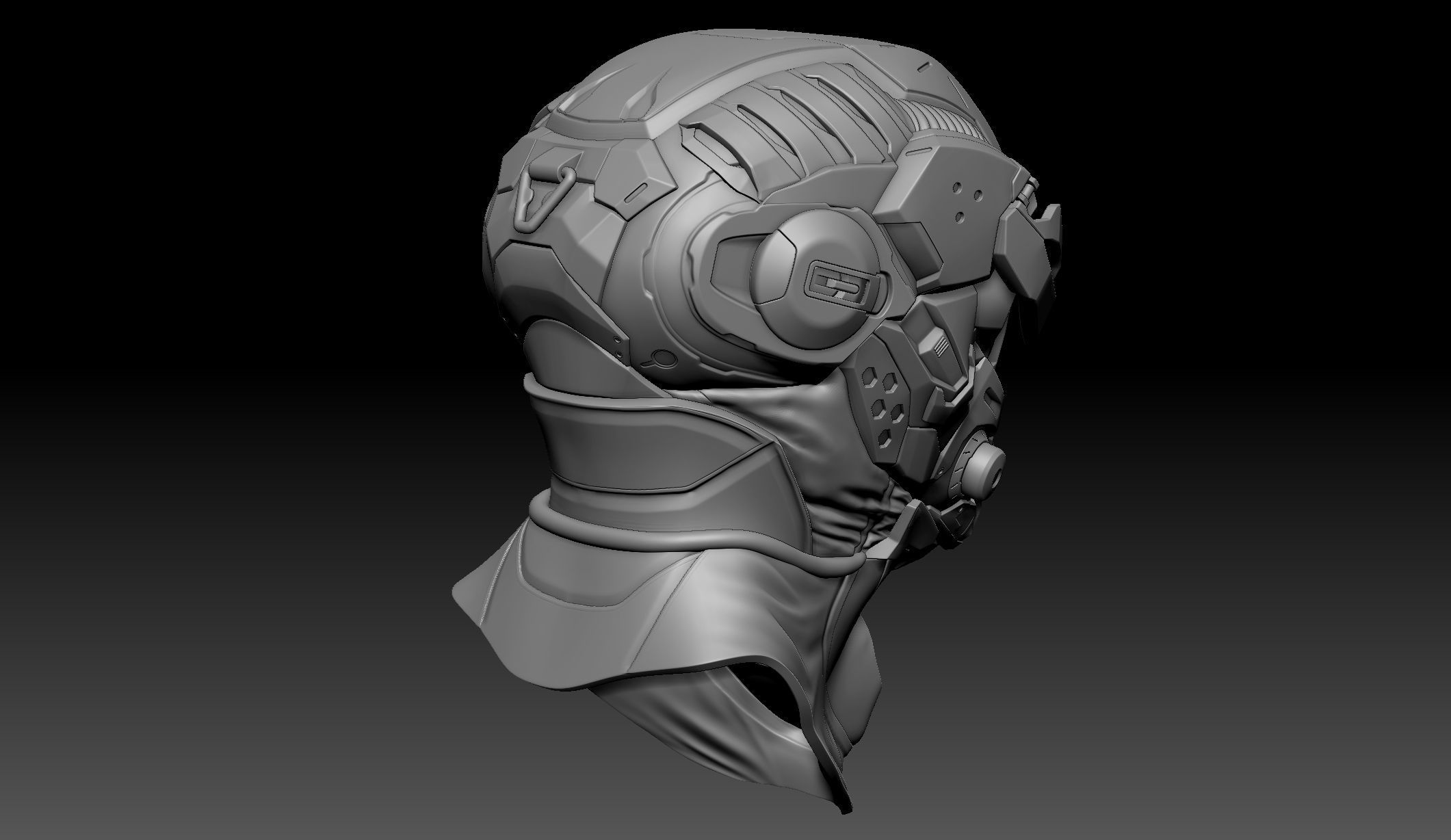 Sci-Fi Helmet 01 3D model_5