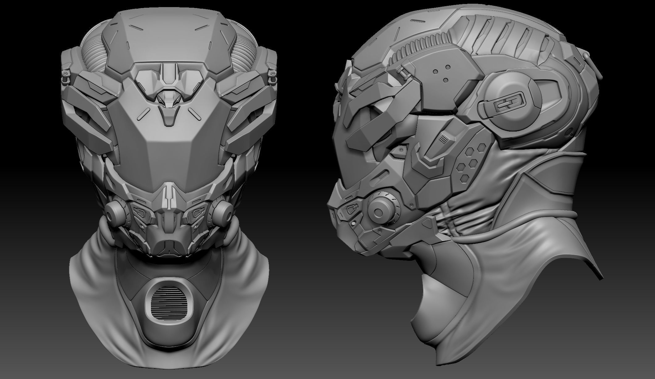 Sci-Fi Helmet 01 3D model_1
