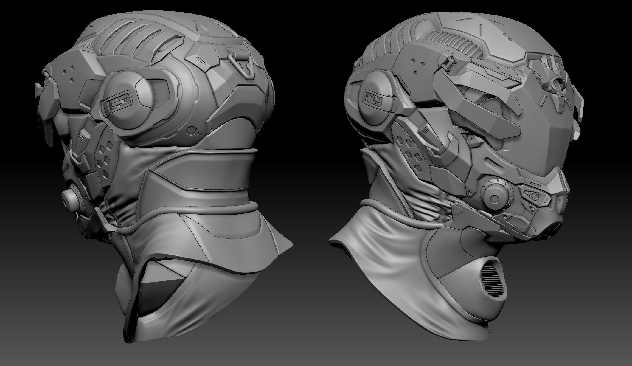 Sci-Fi Helmet 01 3D model_2