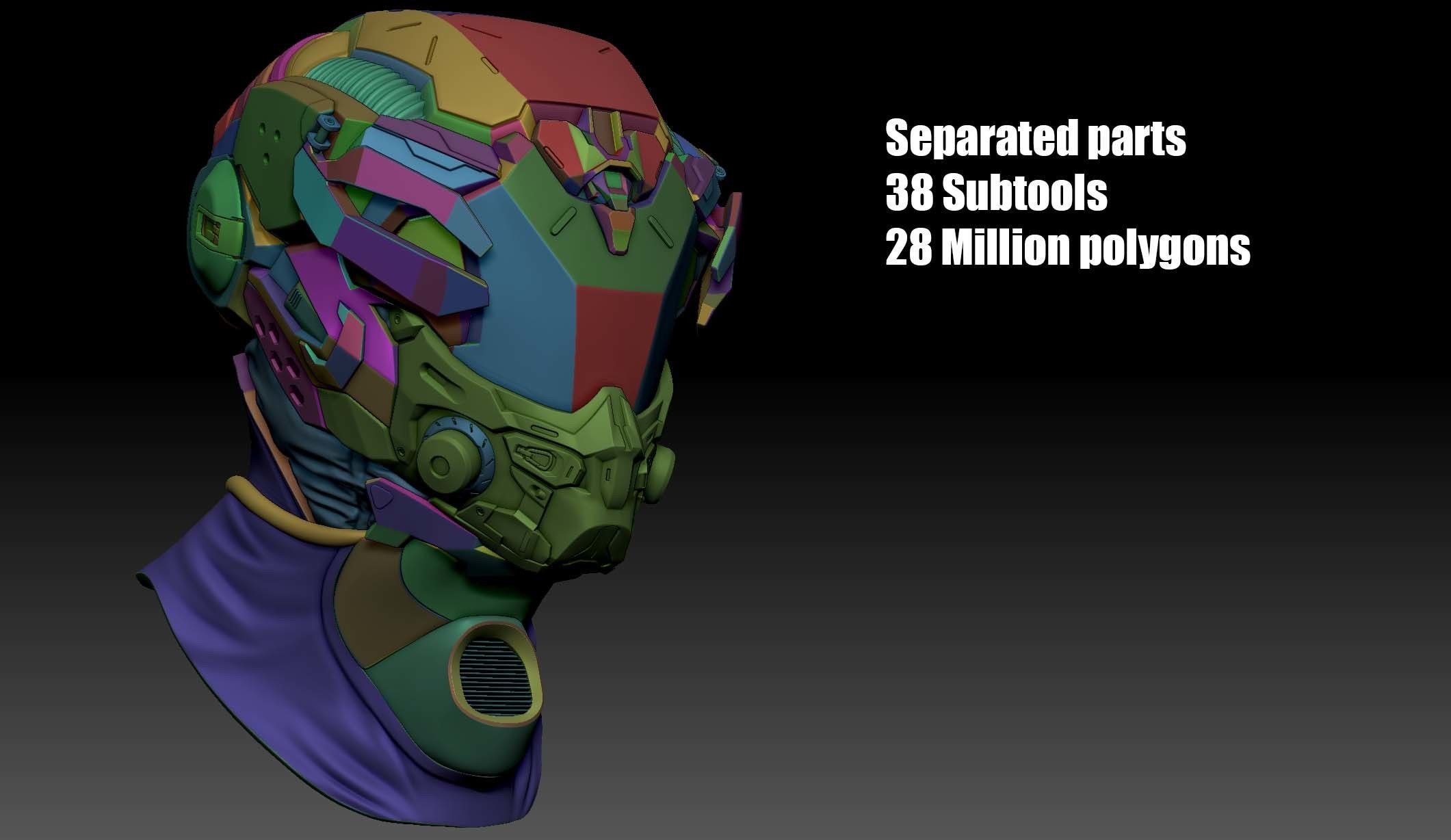 Sci-Fi Helmet 01 3D model_8