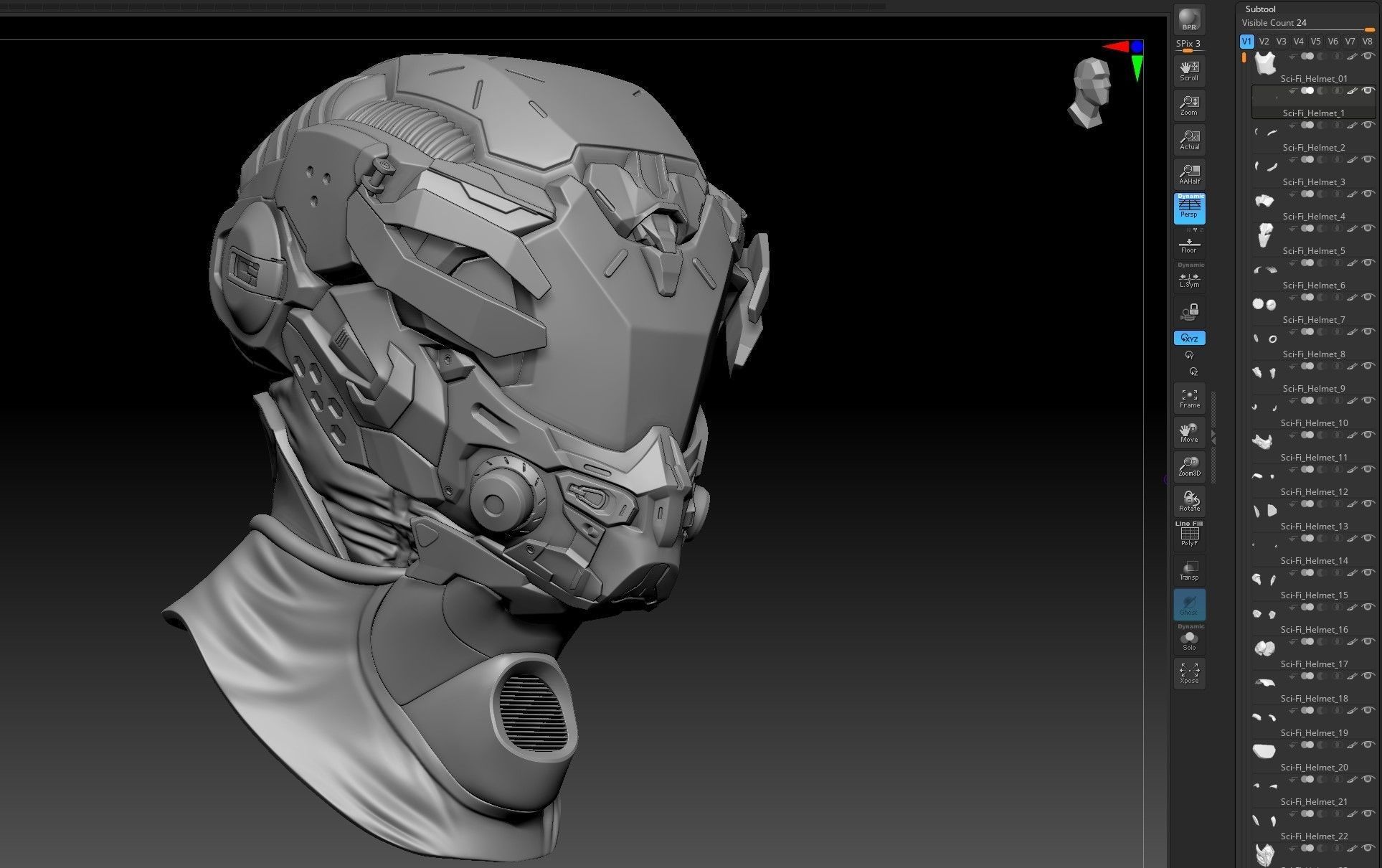 Sci-Fi Helmet 01 3D model_7