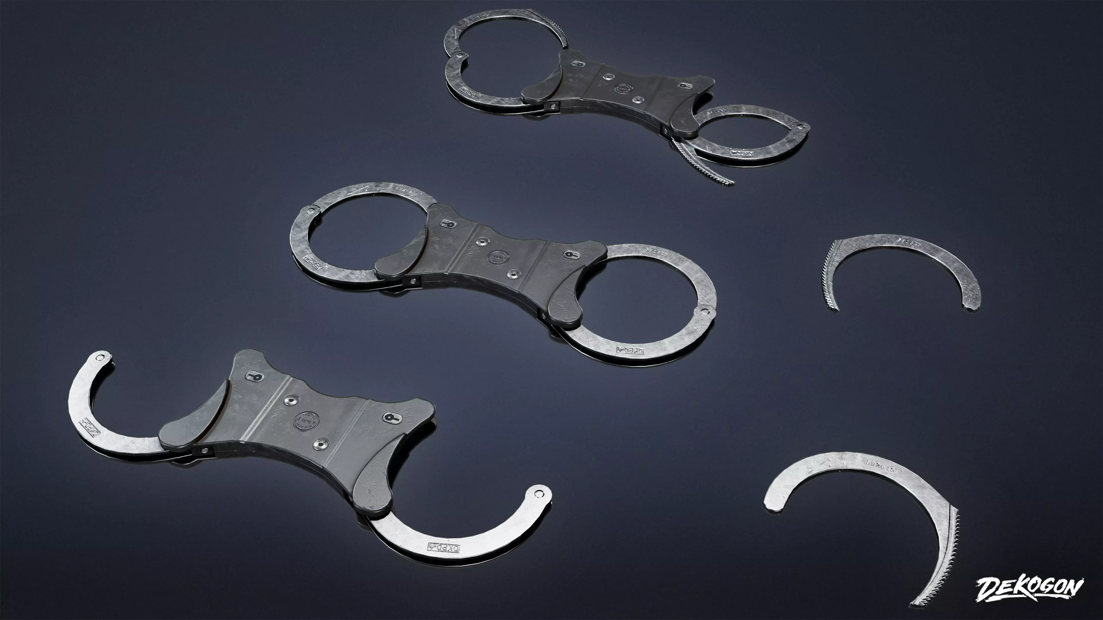 BANK HEIST - Handcuffs 01 - LOW POLY Low-poly 3D model_0