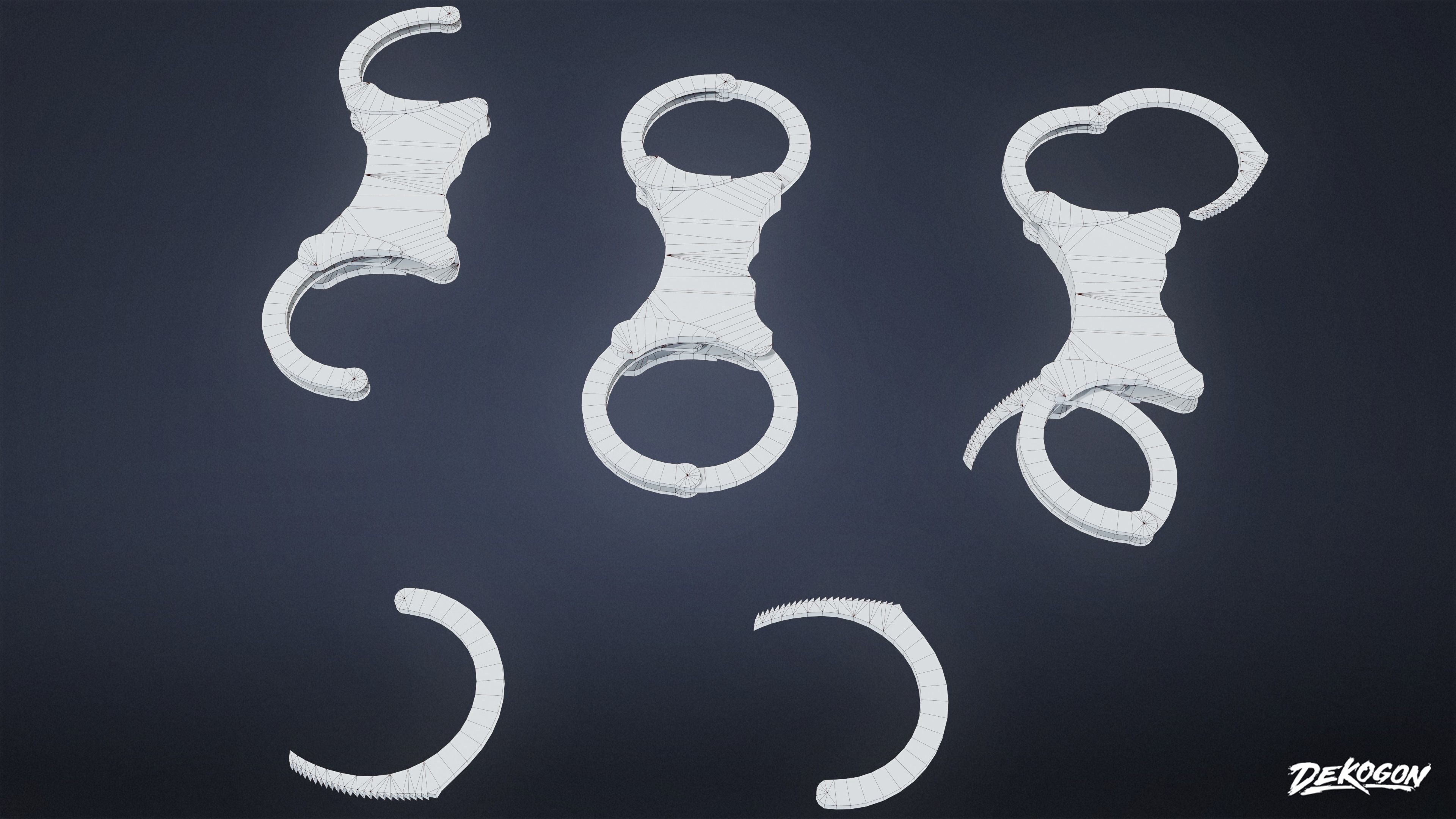 BANK HEIST - Handcuffs 01 - LOW POLY Low-poly 3D model_7