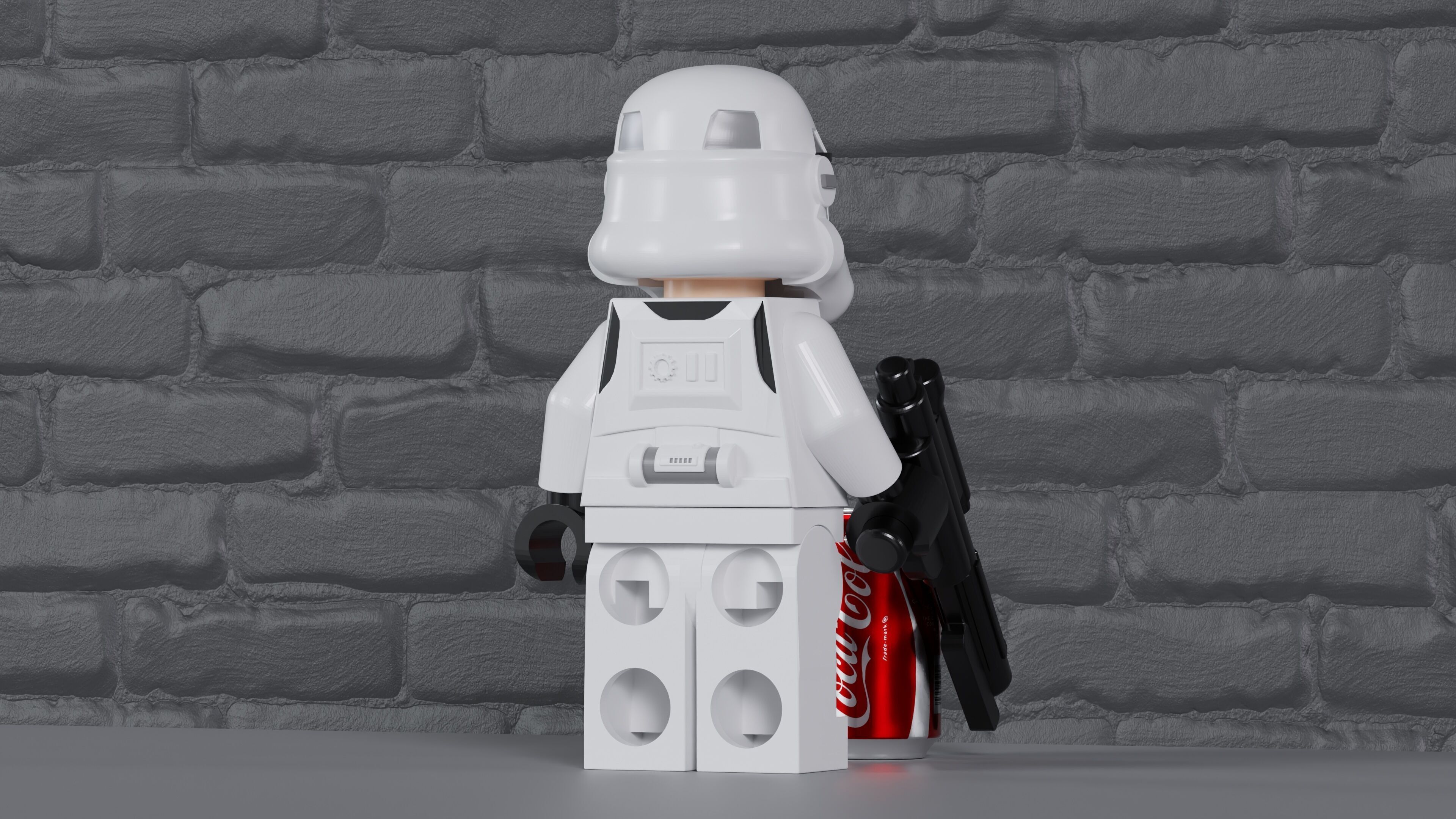 Stormtrooper Lego Maxifig - Fully Articulated 3D print model_1