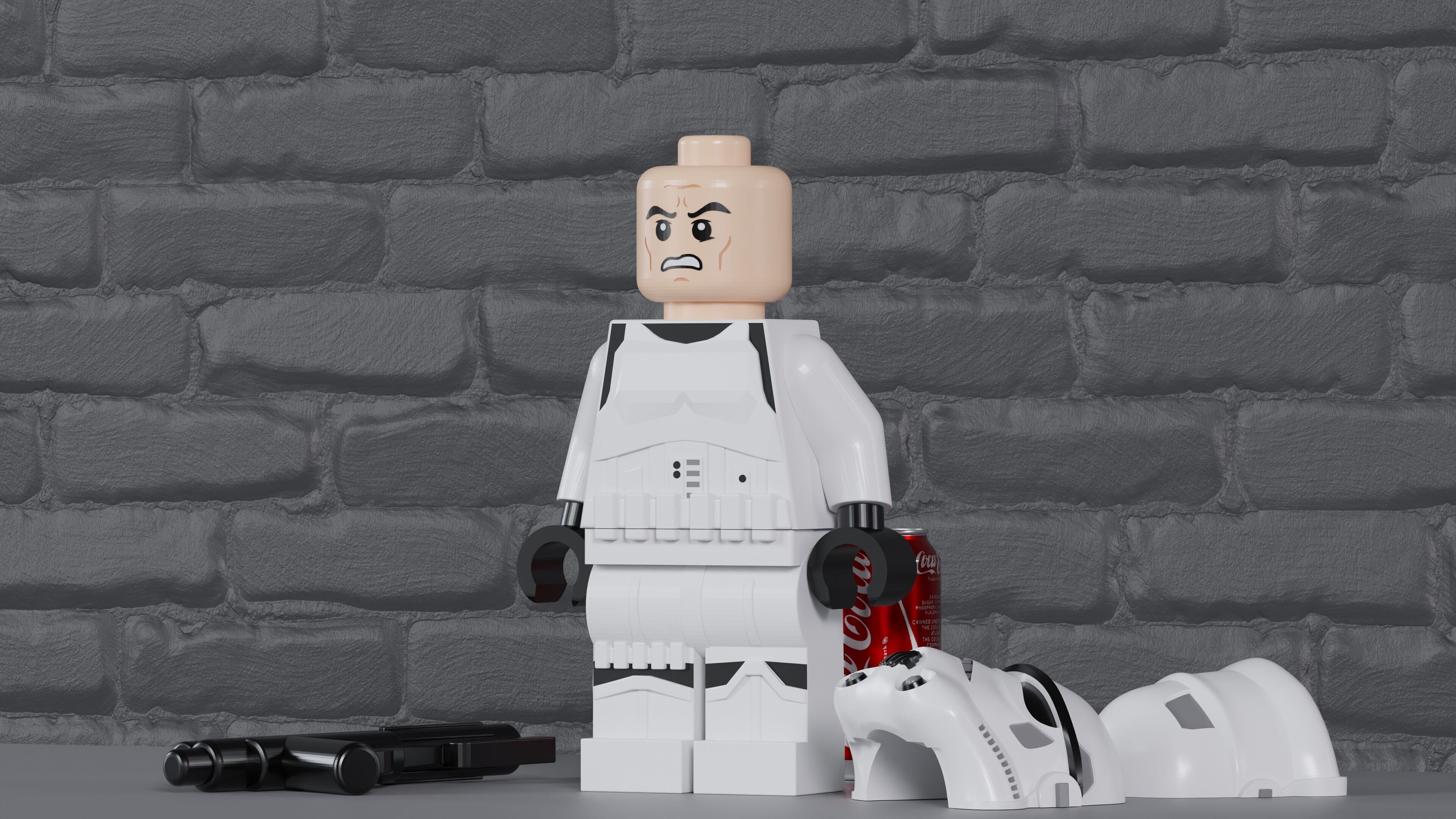 Stormtrooper Lego Maxifig - Fully Articulated 3D print model_2