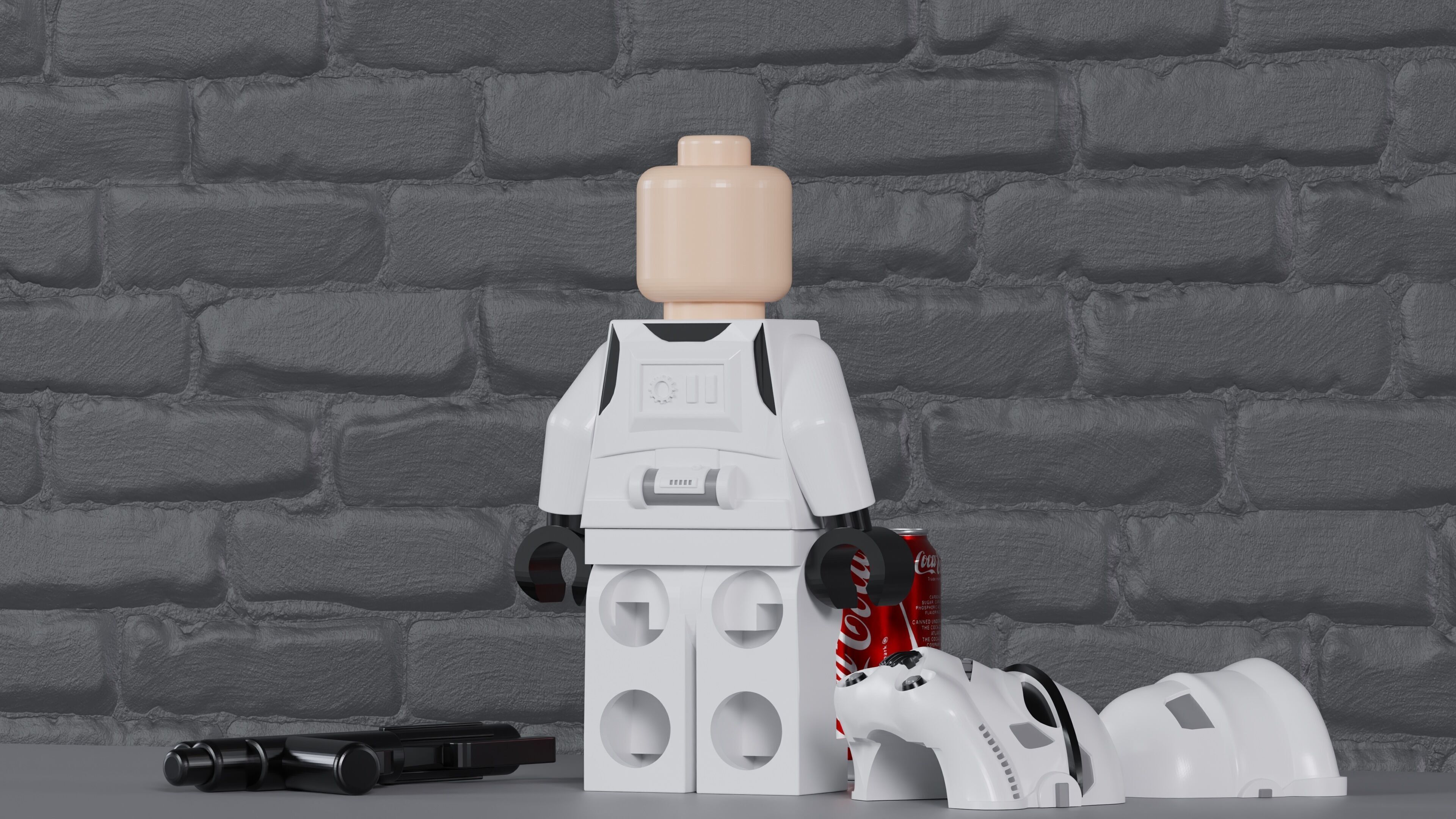 Stormtrooper Lego Maxifig - Fully Articulated 3D print model_3