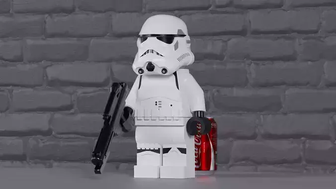 Stormtrooper Lego Maxifig - Fully Articulated 3D print model