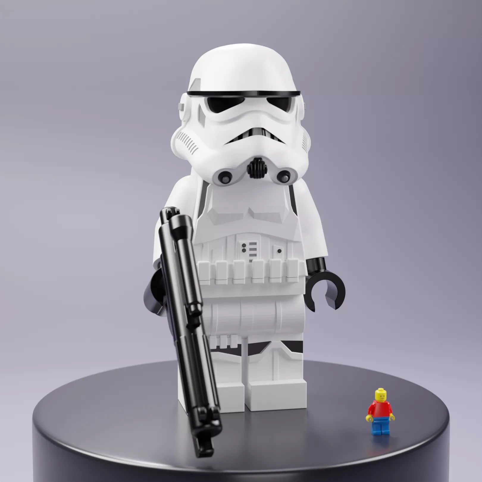 Stormtrooper Lego Maxifig - Fully Articulated 3D print model