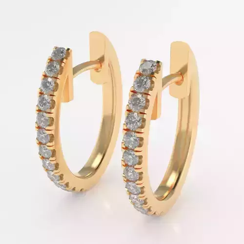 Single Line Diamonds Huggies earring