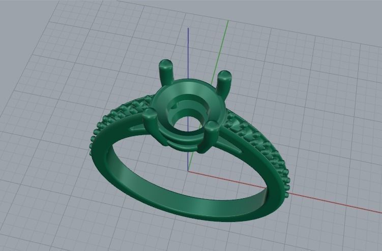 Solitaire Ring Model 5774 3D print model_3