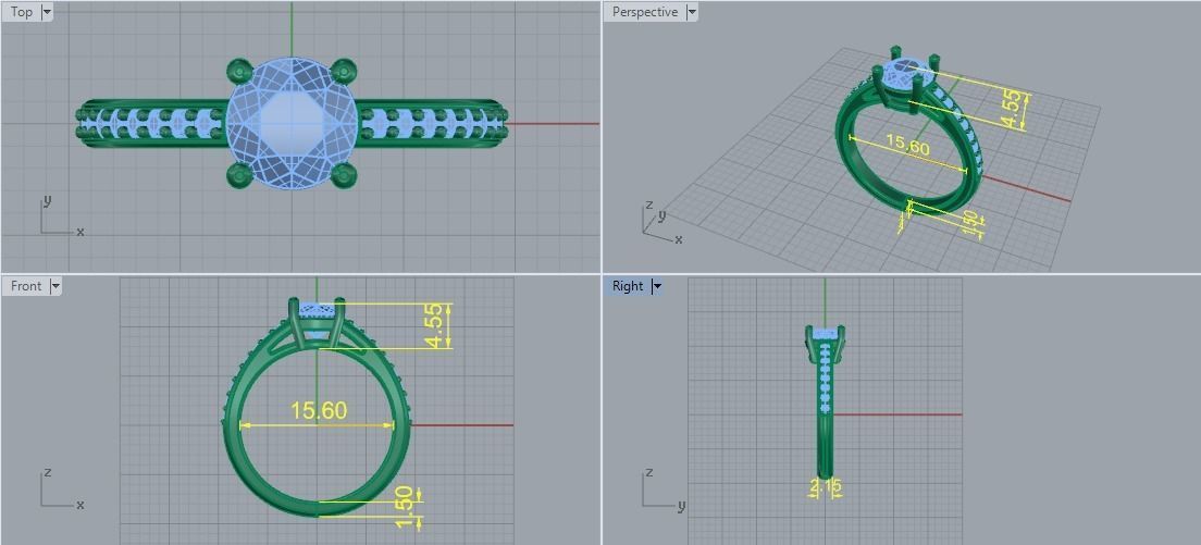 Solitaire Ring Model 5774 3D print model_6