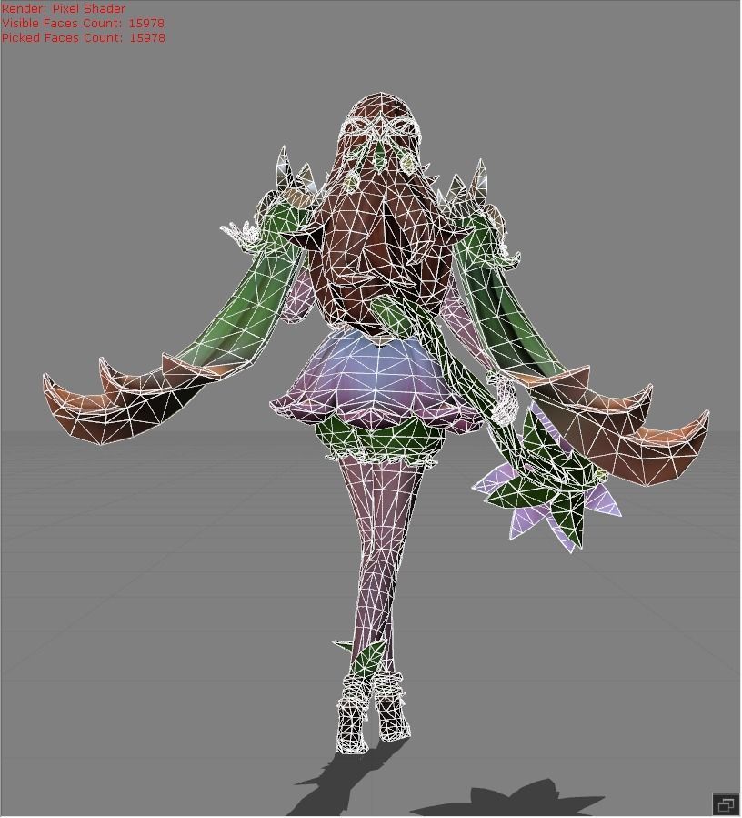 MATHILDA Floral Crown Low-poly 3D model_7