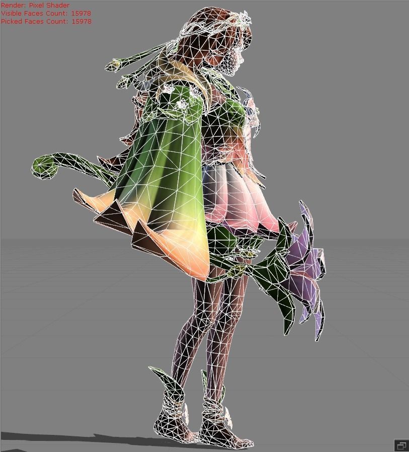 MATHILDA Floral Crown Low-poly 3D model_5