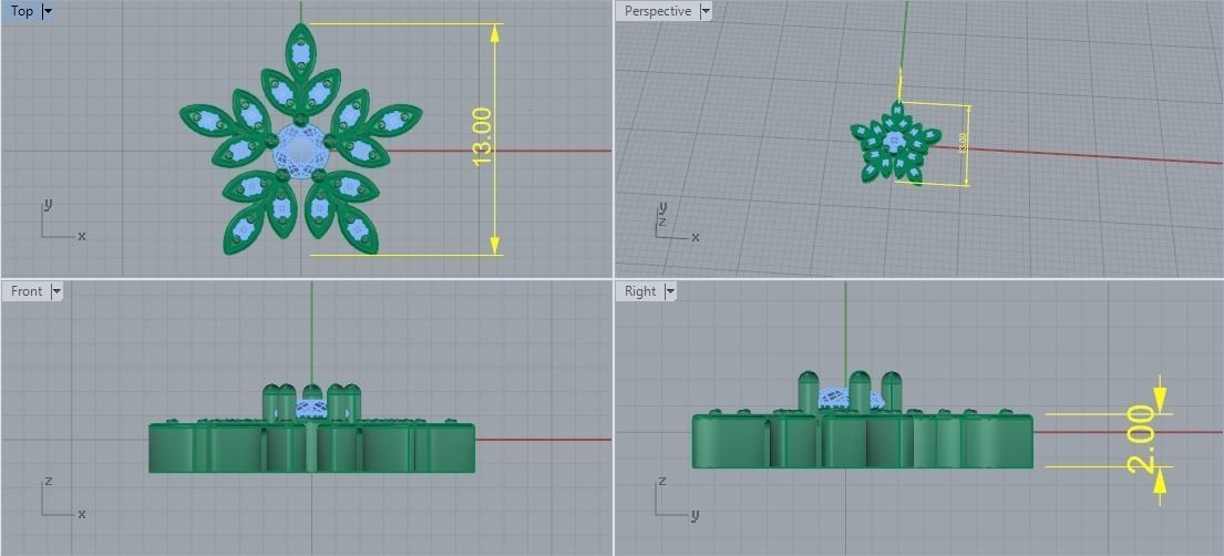 Snowflake earrings Model 5751 3D print model_5