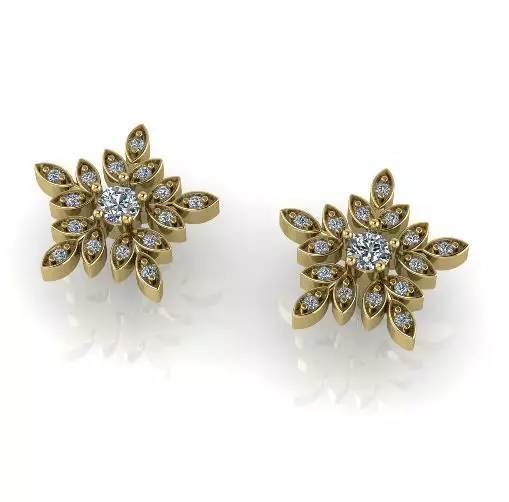 Snowflake earrings Model 5751 3D print model_0