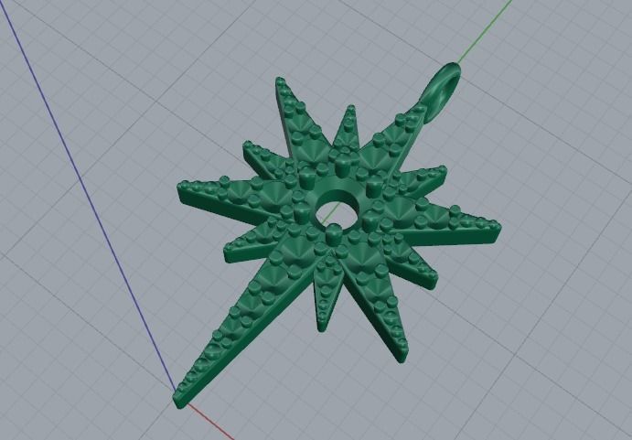 Star Pendant Model 5748 3D print model_2