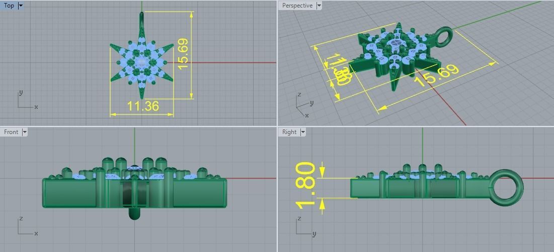 Star Pendant Model 5747 3D print model_5