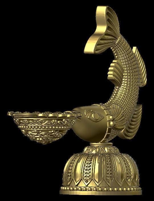 Fish diya  3D print model_5