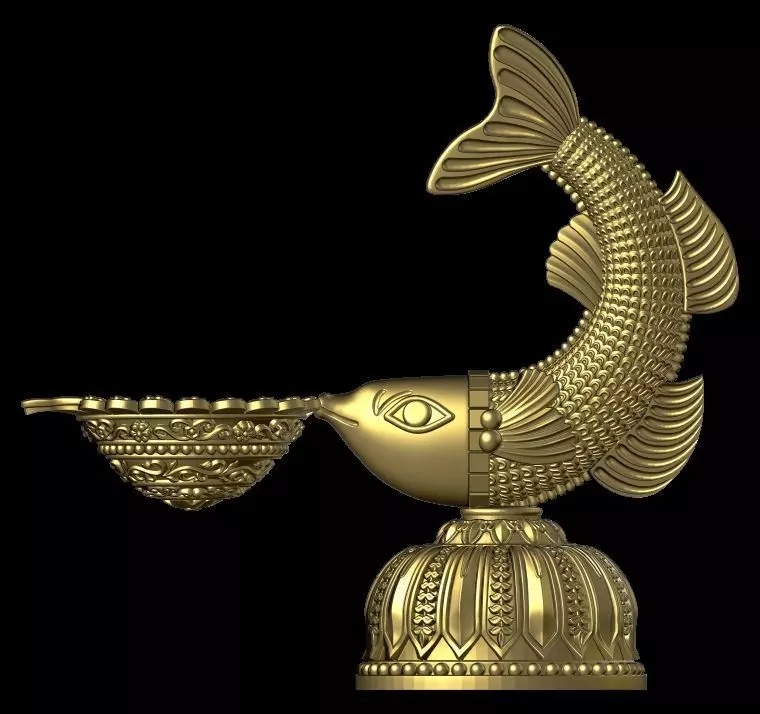 Fish diya  3D print model_0