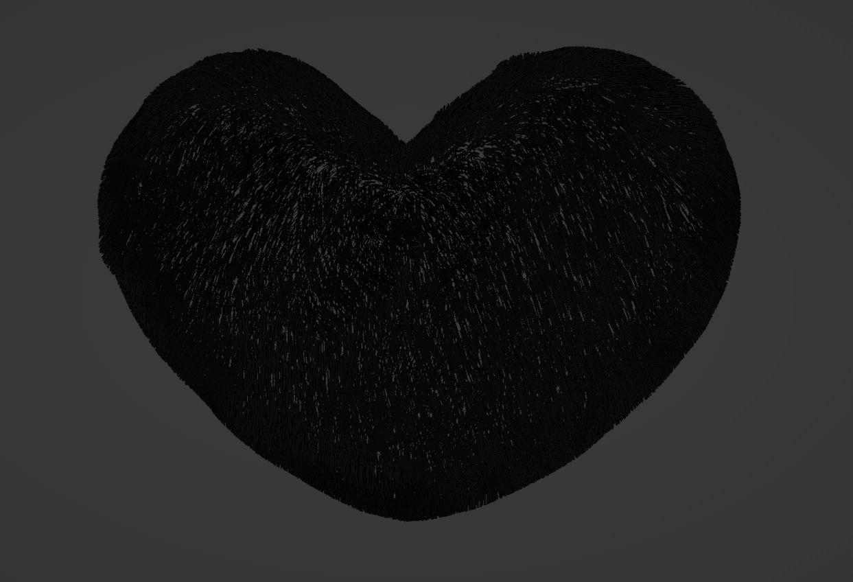 Heart Pillow with Fur Free 3D model_8