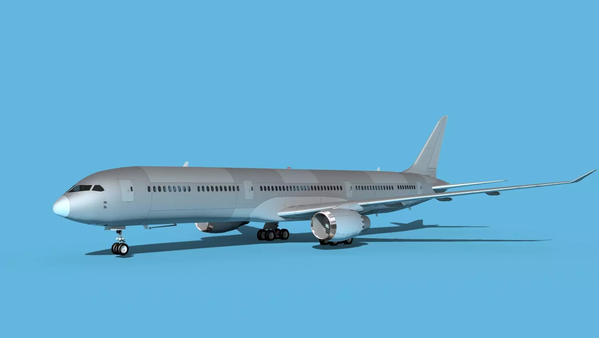 Boeing 787-10 Bare Metal 3D model