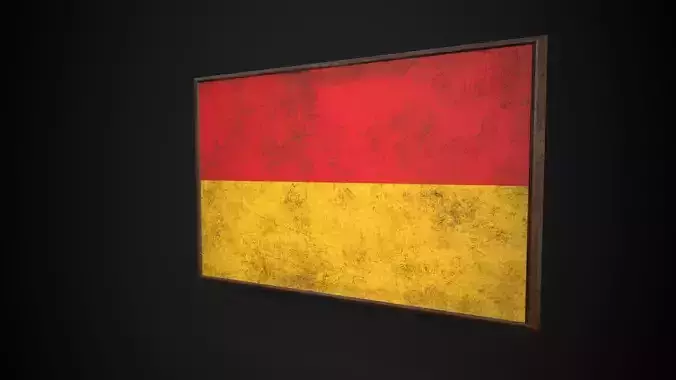 Old Picture Frame With Baden Flag - Game Ready