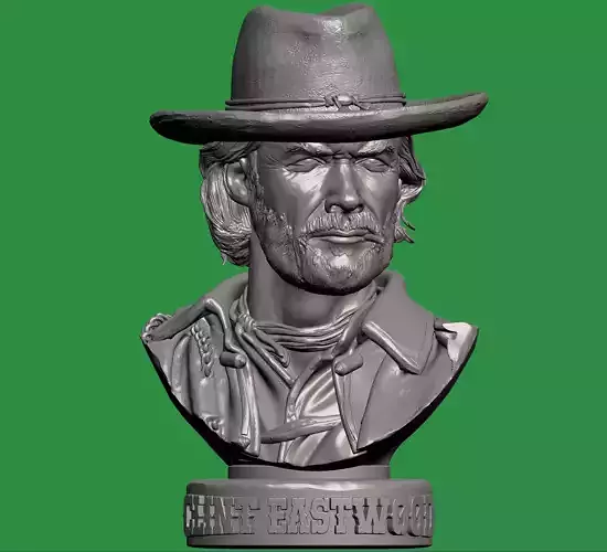 Clint Eastwood Bust 3D print model