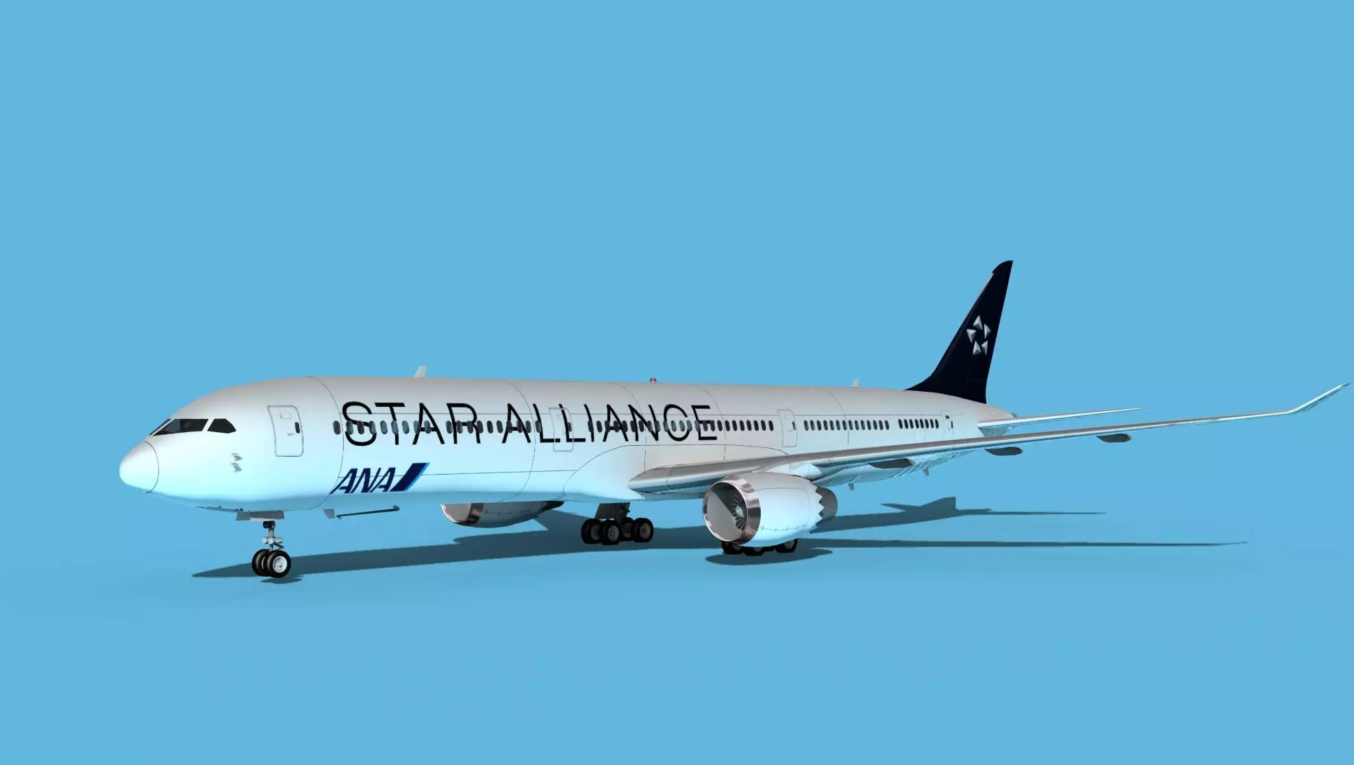 Boeing 787-10 Star Alliance 3D model