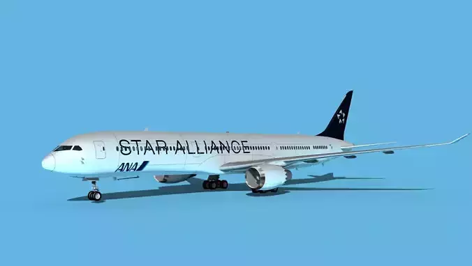 Boeing 787-10 Star Alliance 3D model