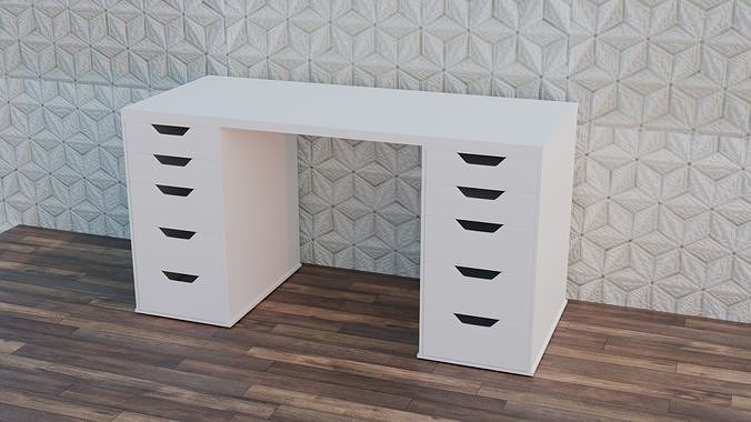 LAGKAPTEN ALEX  Ikea Desk Low-poly 3D model
