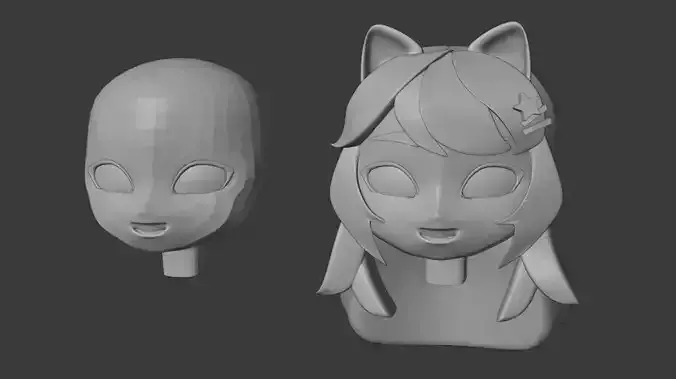 Base Mesh Anime Head
