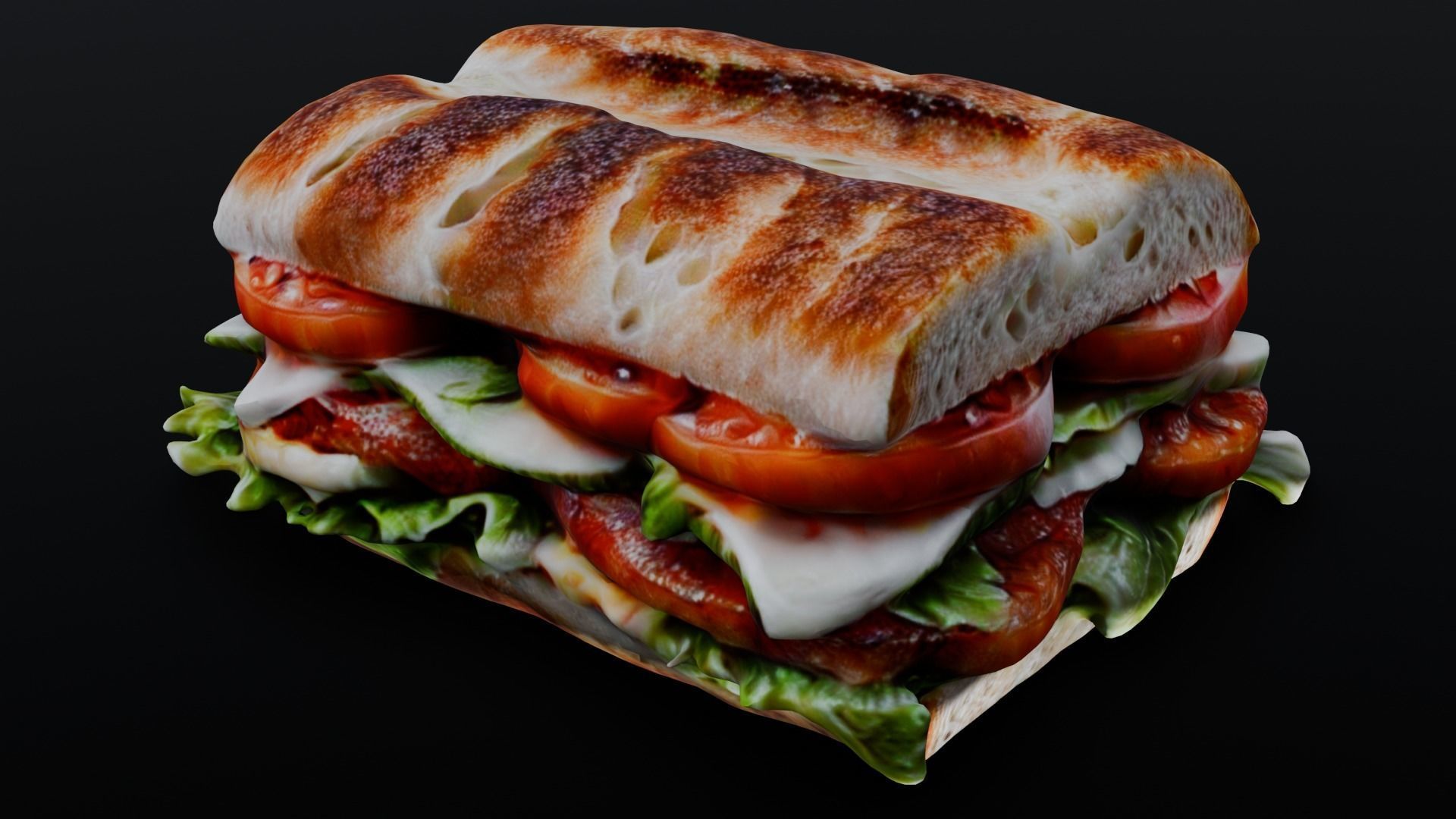 Sandwich 3D Model Low-poly 3D model_10