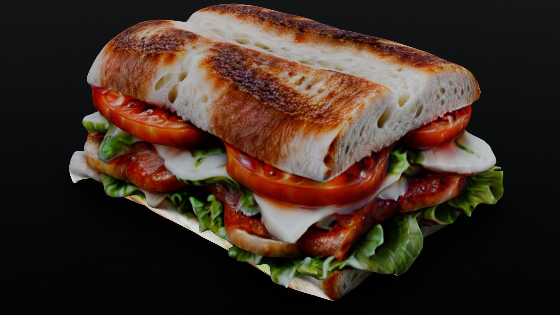 Sandwich 3D Model Low-poly 3D model_12