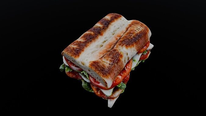 Sandwich 3D Model Low-poly 3D model 4