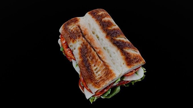 Sandwich 3D Model Low-poly 3D model 3