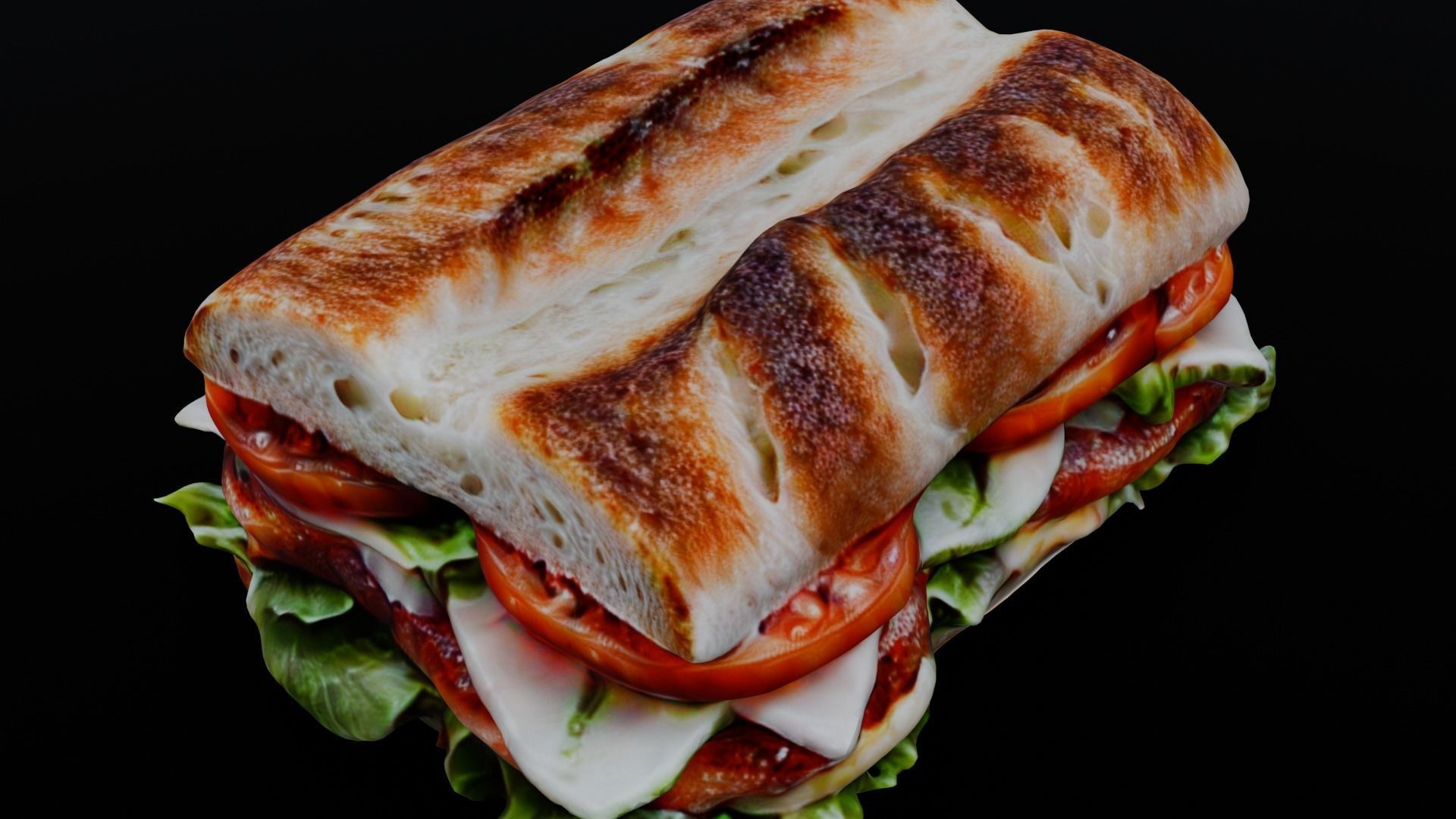 Sandwich 3D Model Low-poly 3D model_11