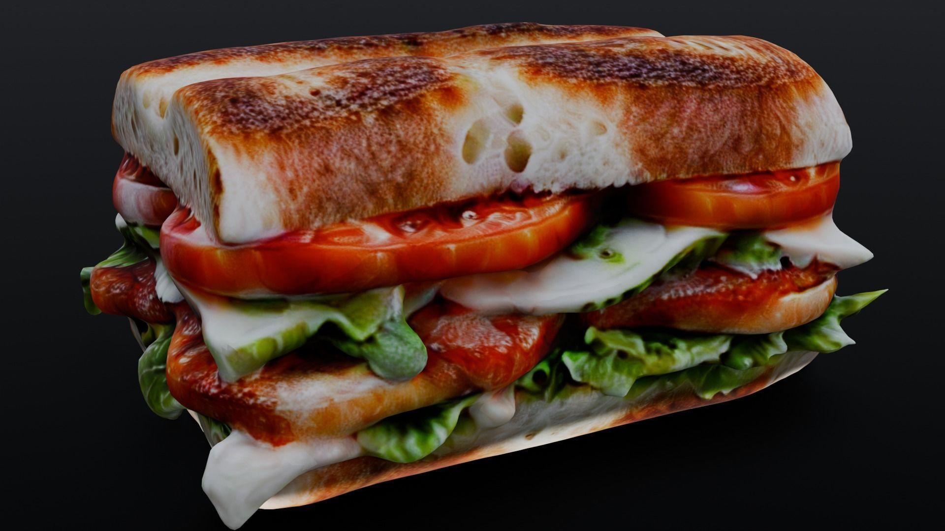 Sandwich 3D Model Low-poly 3D model_17