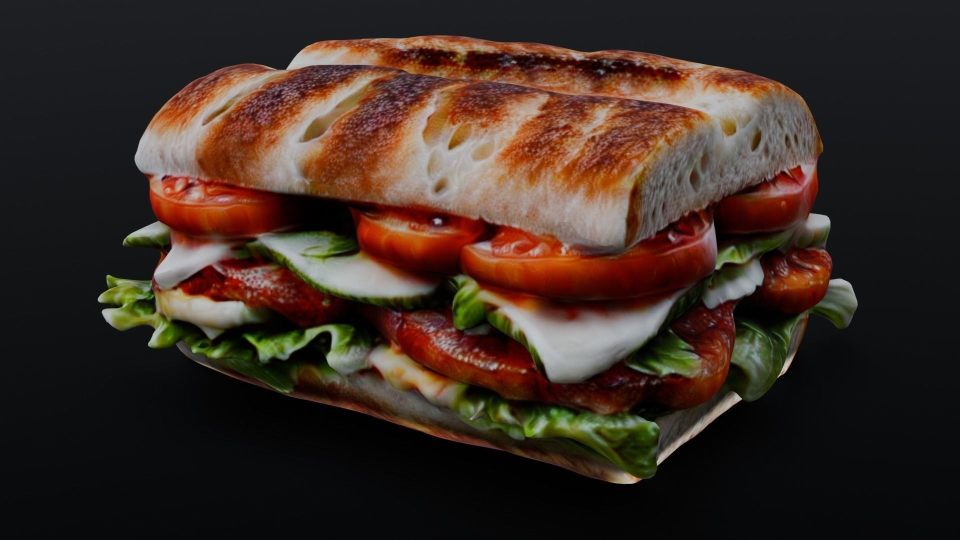 Sandwich 3D Model Low-poly 3D model_15