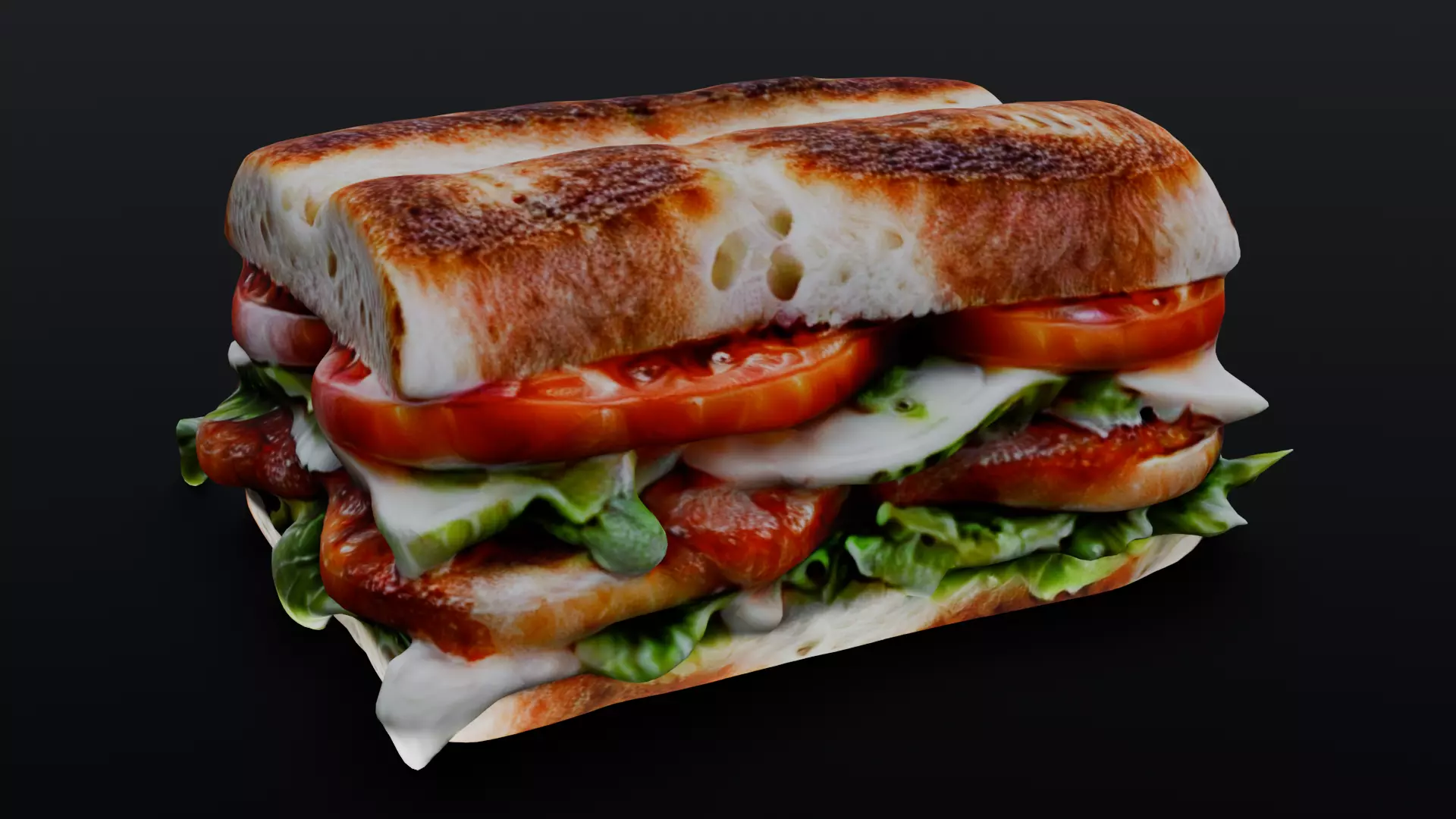 Sandwich 3D Model Low-poly 3D model_0