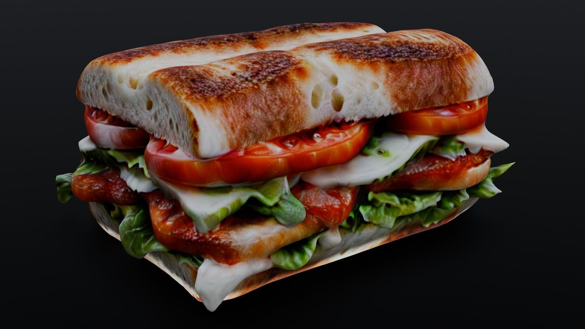 Sandwich 3D Model Low-poly 3D model_14