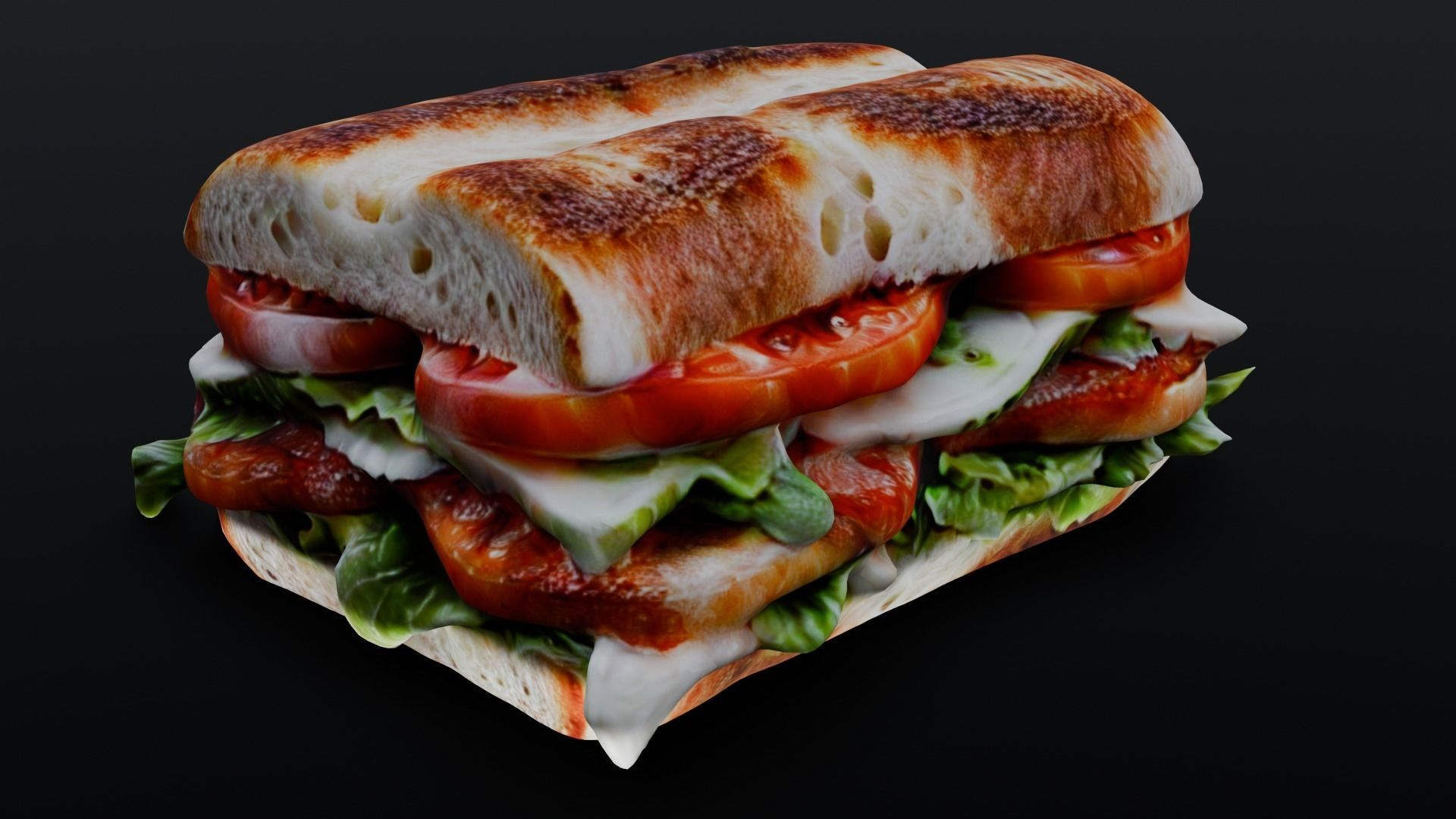 Sandwich 3D Model Low-poly 3D model_13