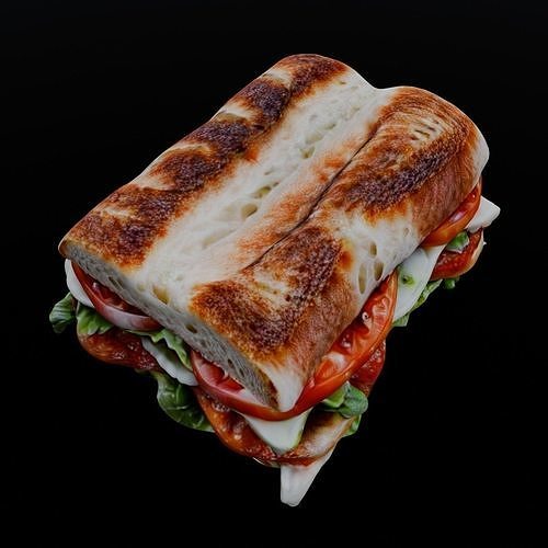 Sandwich 3D Model Low-poly 3D model 5