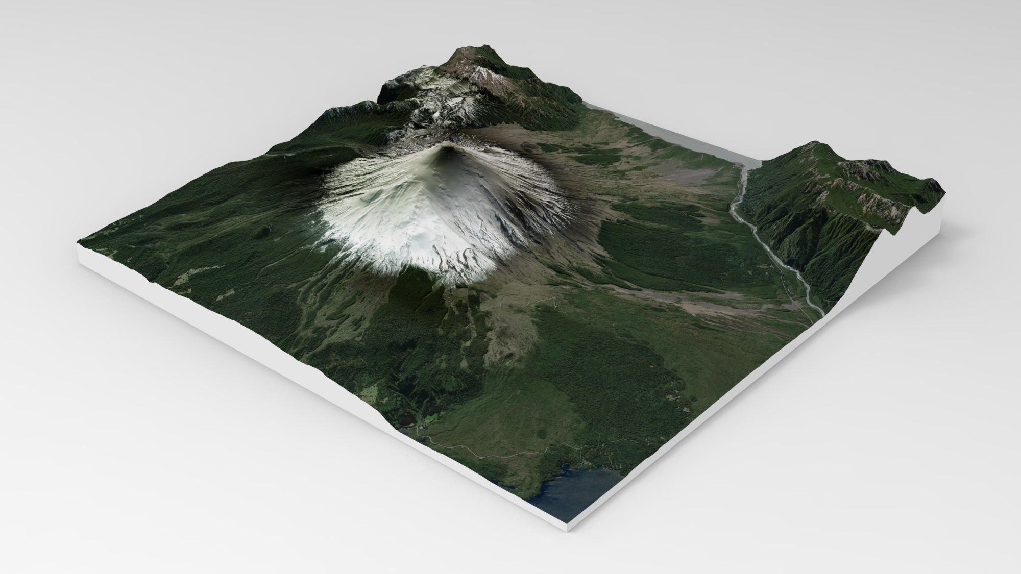 Mountain landscape Volcano Osorno Andes Mountains in Chile 3D model_7